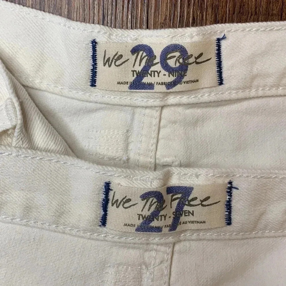 NWT Free People We The Free Denim Button Fly Cutoff Shorts Bright White - Picture 9 of 15